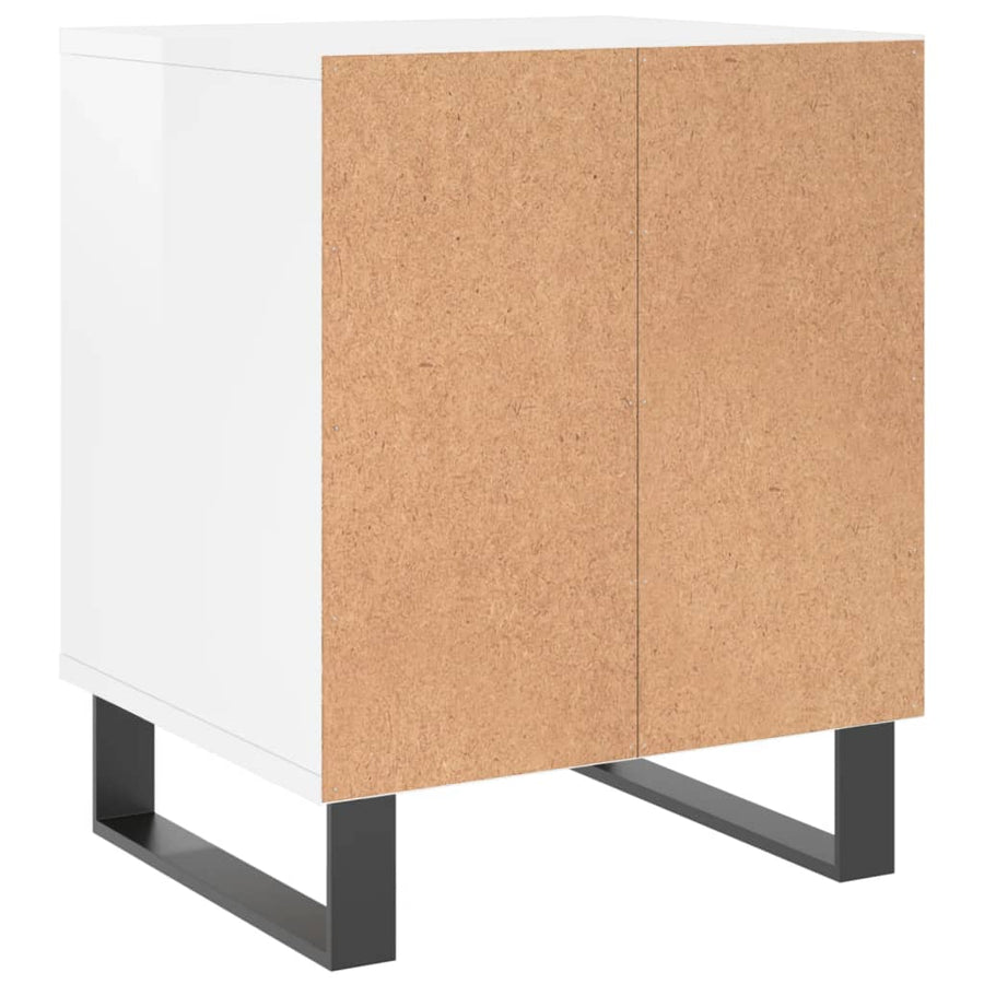 Nachtkastjes 40X35X50 Cm Bewerkt Hout 2 Hoogglans wit