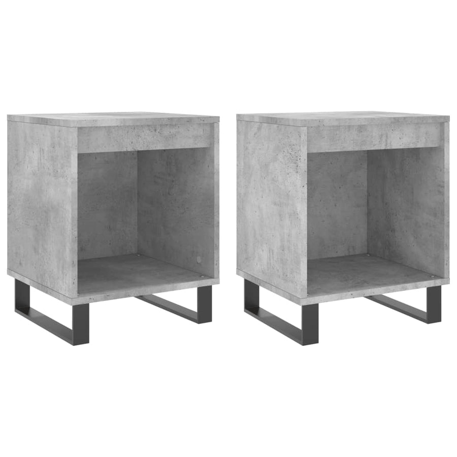 Nachtkastjes 2 St 40X35X50 Cm Bewerkt Hout Betongrijs
