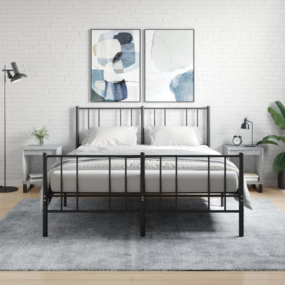 Nachtkastjes 2 St 40X35X50 Cm Bewerkt Hout Betongrijs