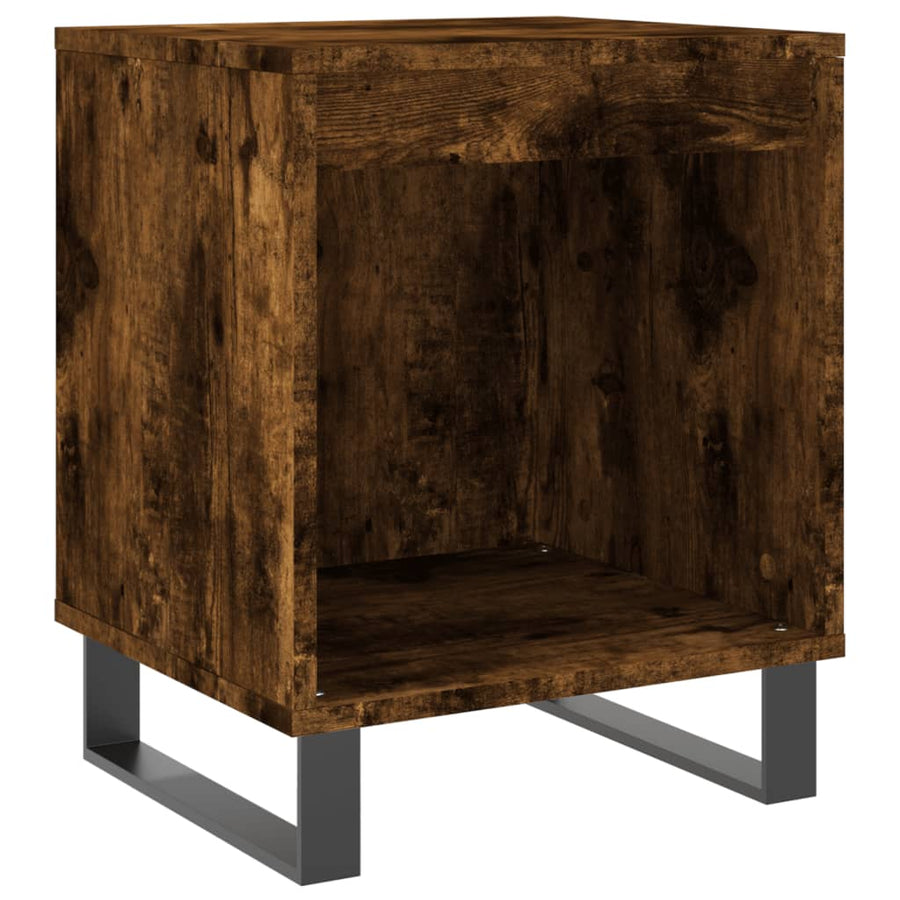 Nachtkastje 40X35X50 Cm Bewerkt Hout Kleurig 1 Gerookt eiken