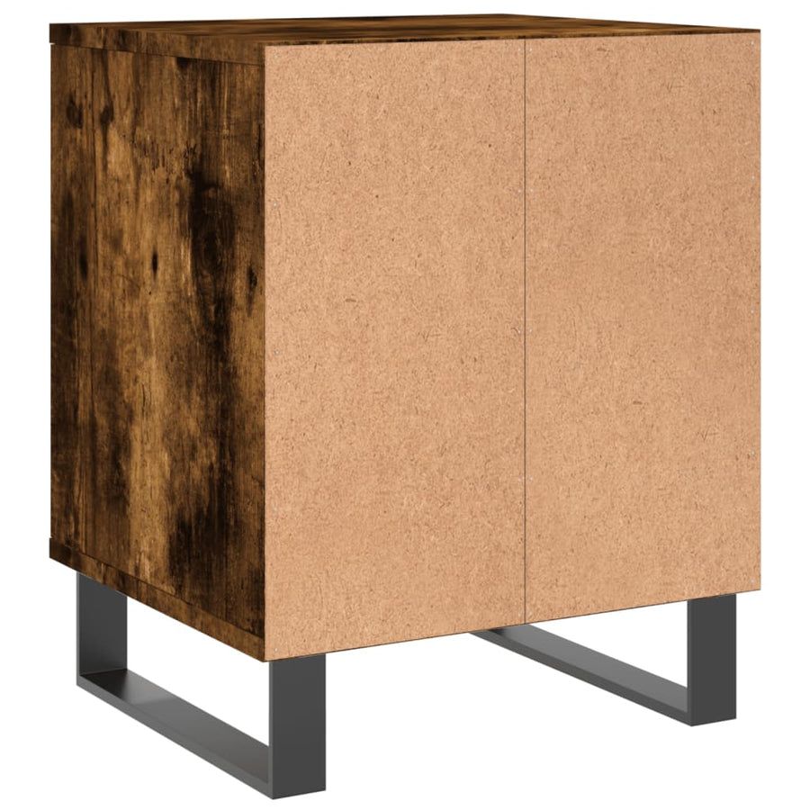 Nachtkastje 40X35X50 Cm Bewerkt Hout Kleurig 1 Gerookt eiken