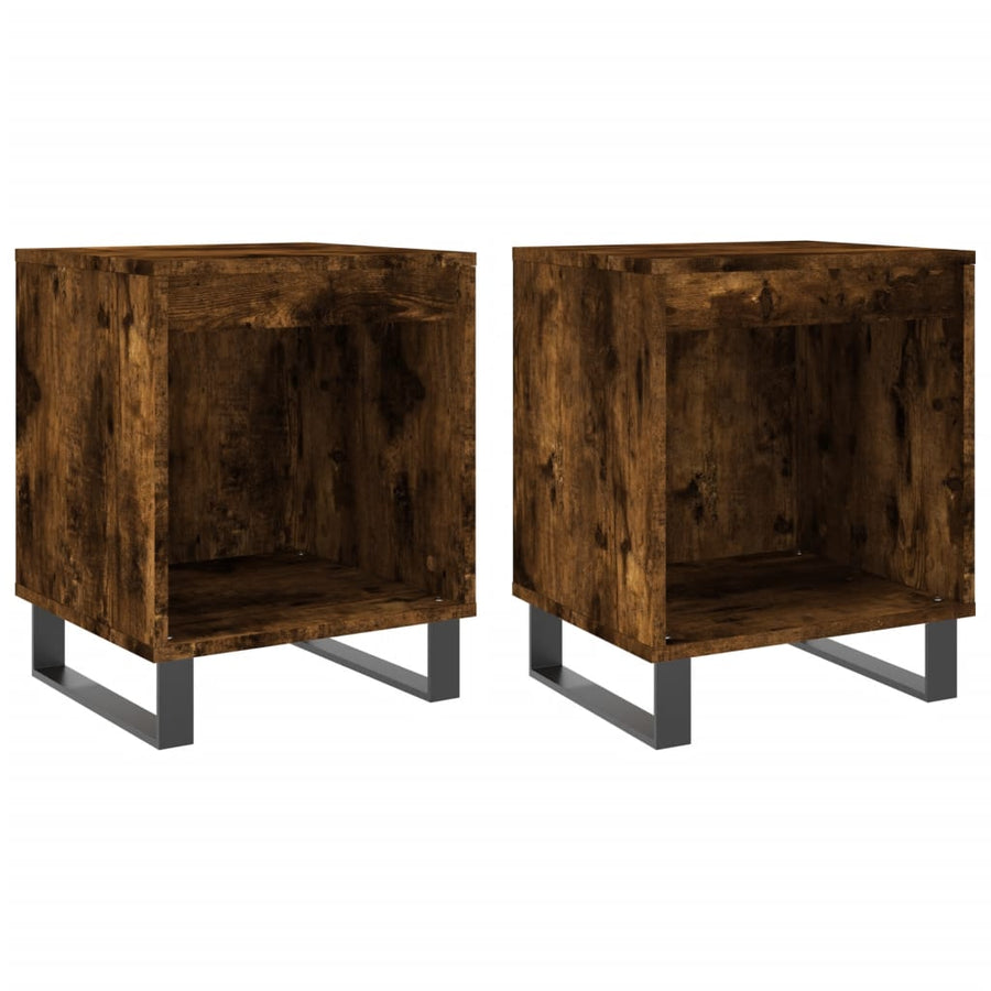 Nachtkastjes 2 St 40X35X50 Cm Bewerkt Hout Gerookt Eikenkleurig