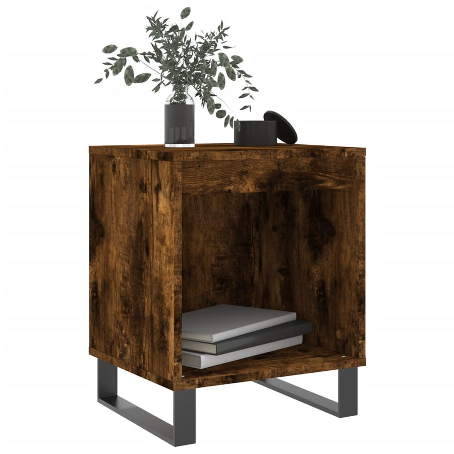 Nachtkastjes 2 St 40X35X50 Cm Bewerkt Hout Gerookt Eikenkleurig