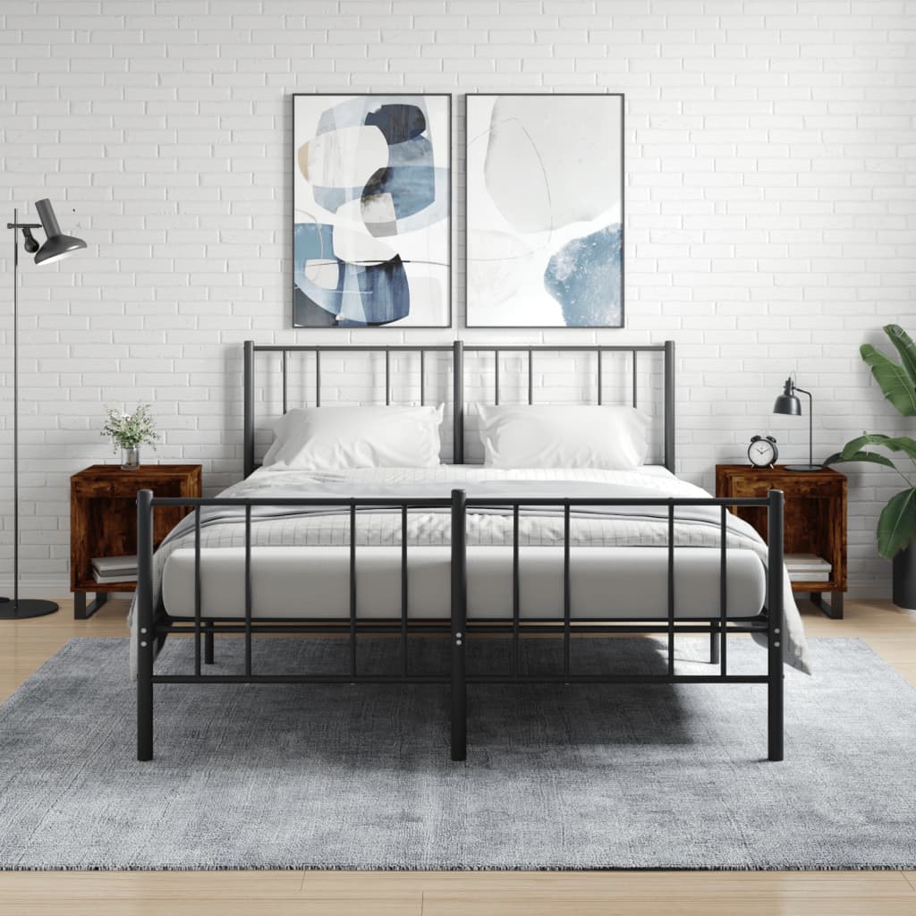 Nachtkastjes 2 St 40X35X50 Cm Bewerkt Hout Gerookt Eikenkleurig