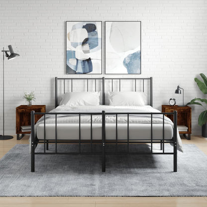Nachtkastjes 2 St 40X35X50 Cm Bewerkt Hout Gerookt Eikenkleurig