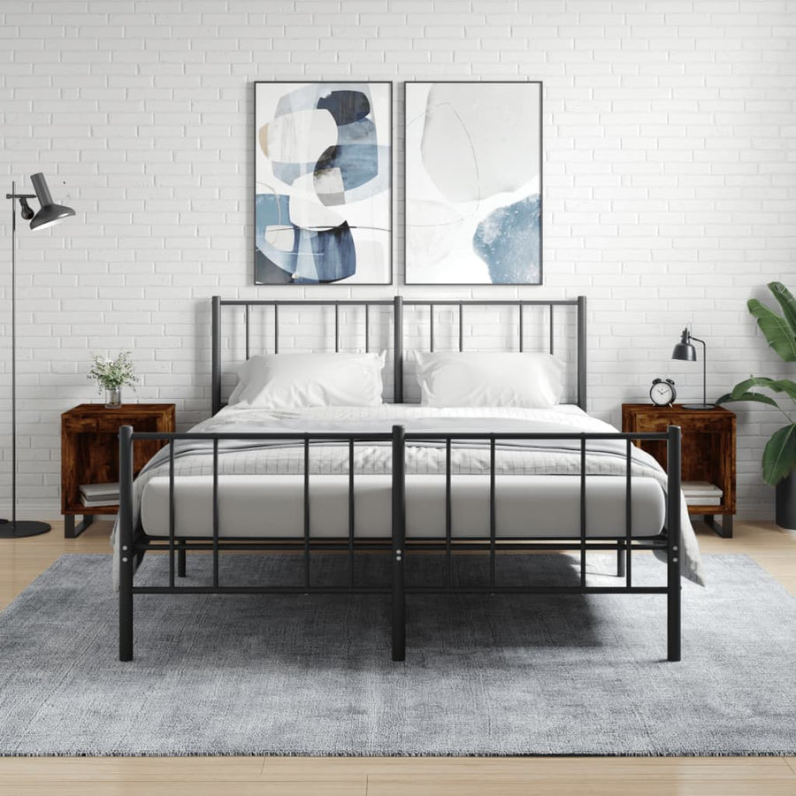 Nachtkastjes 2 St 40X35X50 Cm Bewerkt Hout Gerookt Eikenkleurig