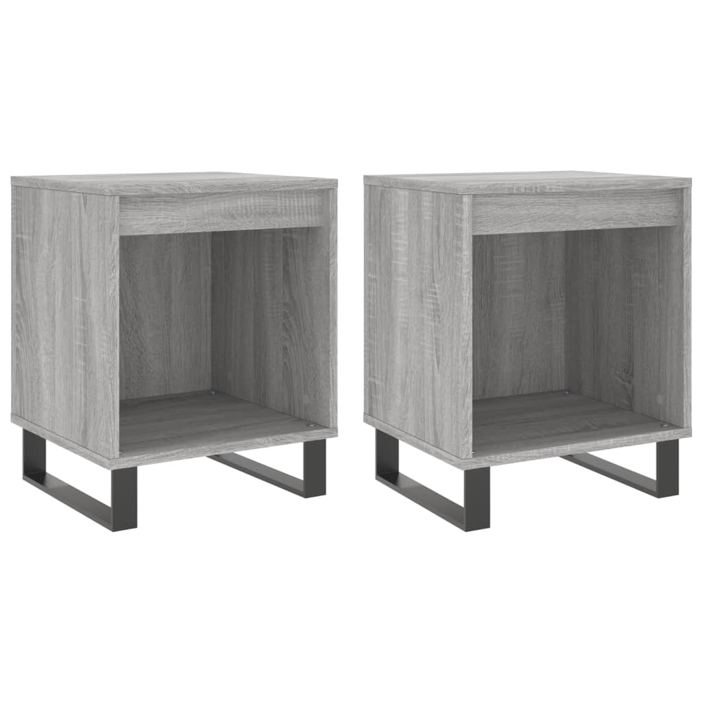 Nachtkastjes 2 St 40X35X50 Cm Bewerkt Hout Grijs Sonoma Eiken