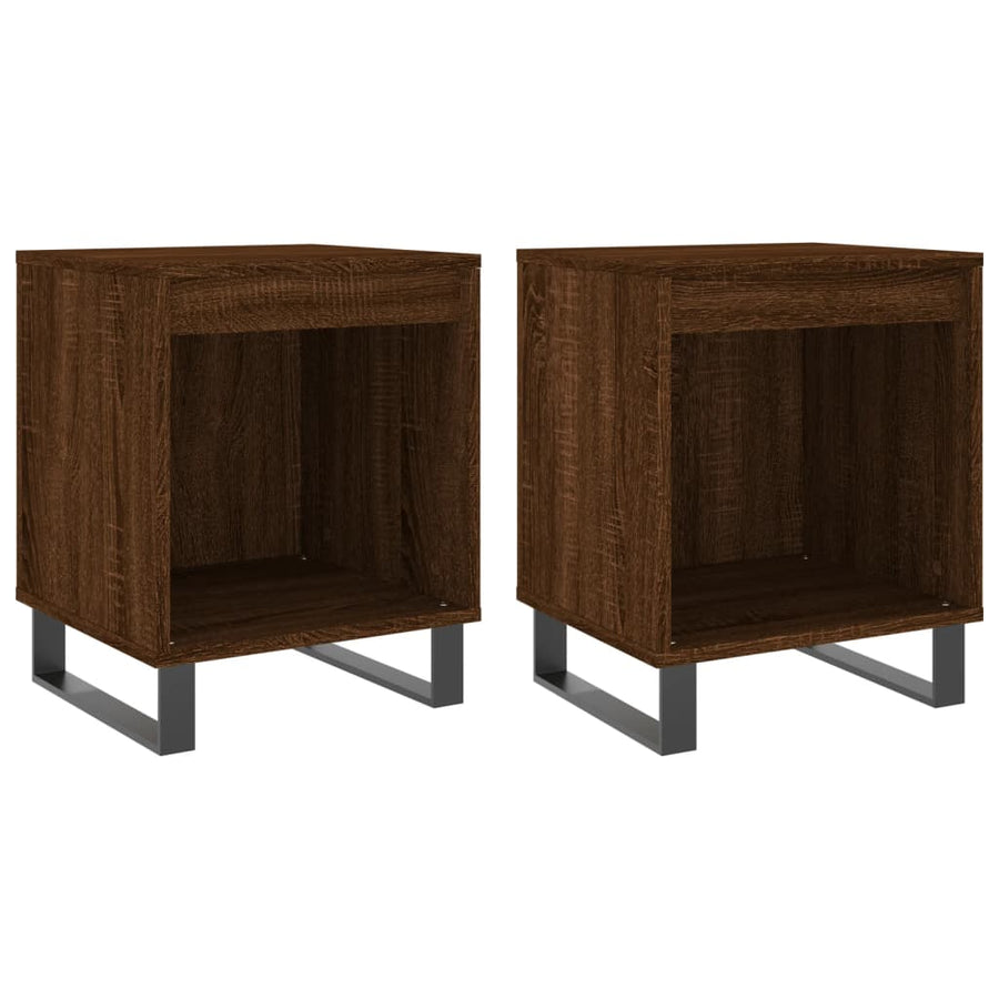 Nachtkastjes 2 St 40X35X50 Cm Bewerkt Hout Bruin Eikenkleur