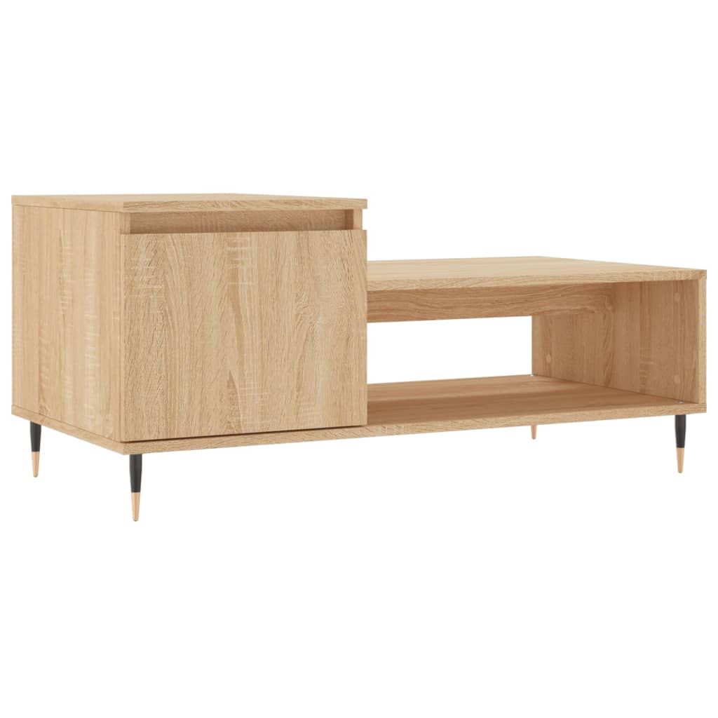 Salontafel 100x50x45 cm bewerkt hout sonoma eikenkleurig