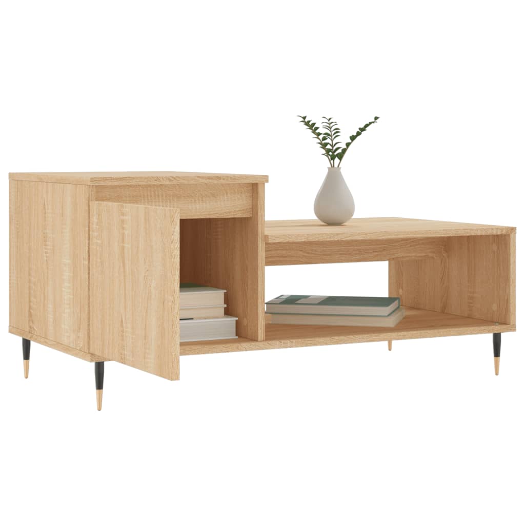 Salontafel 100x50x45 cm bewerkt hout sonoma eikenkleurig