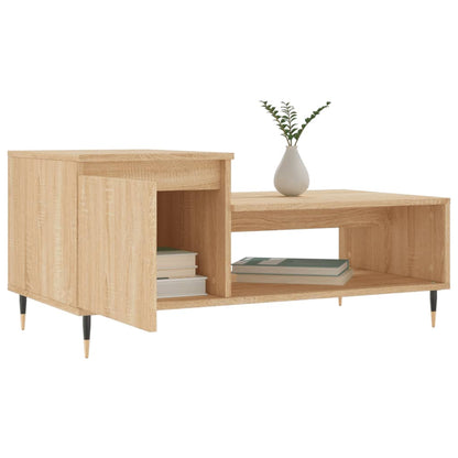 Salontafel 100x50x45 cm bewerkt hout sonoma eikenkleurig