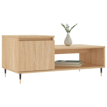 Salontafel 100x50x45 cm bewerkt hout sonoma eikenkleurig