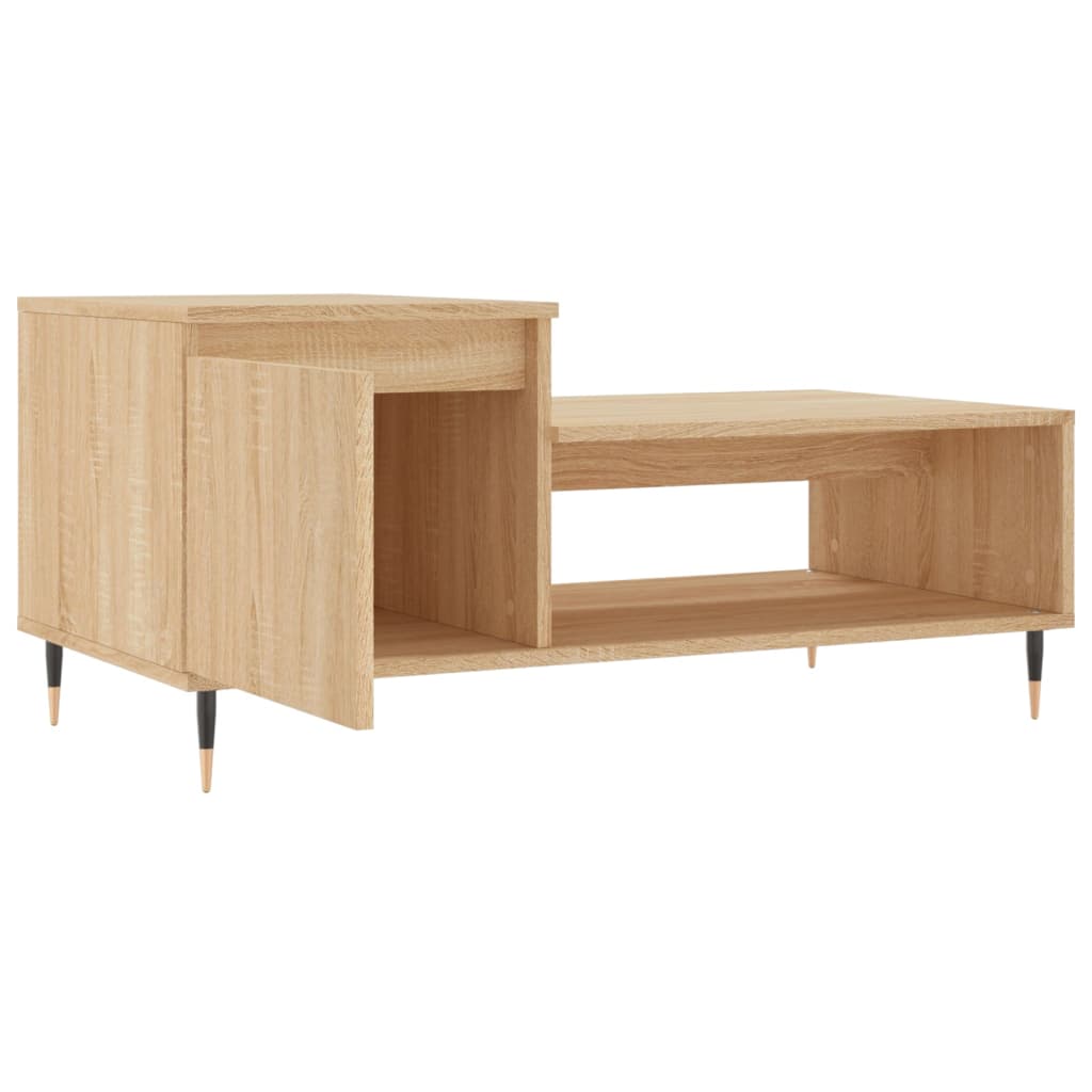 Salontafel 100x50x45 cm bewerkt hout sonoma eikenkleurig