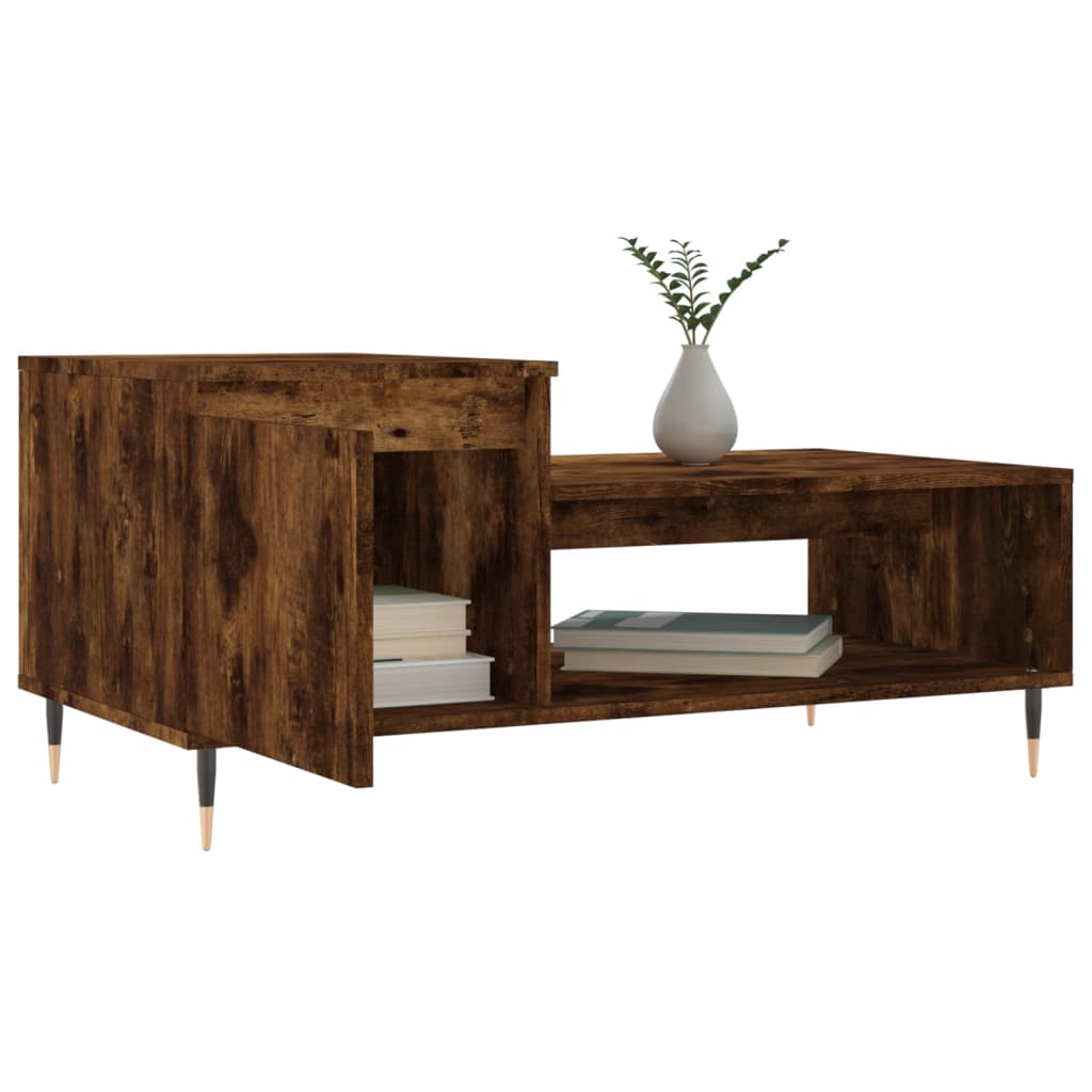Salontafel 00X50X45 Cm Bewerkt Hout Kleurig Gerookt eiken
