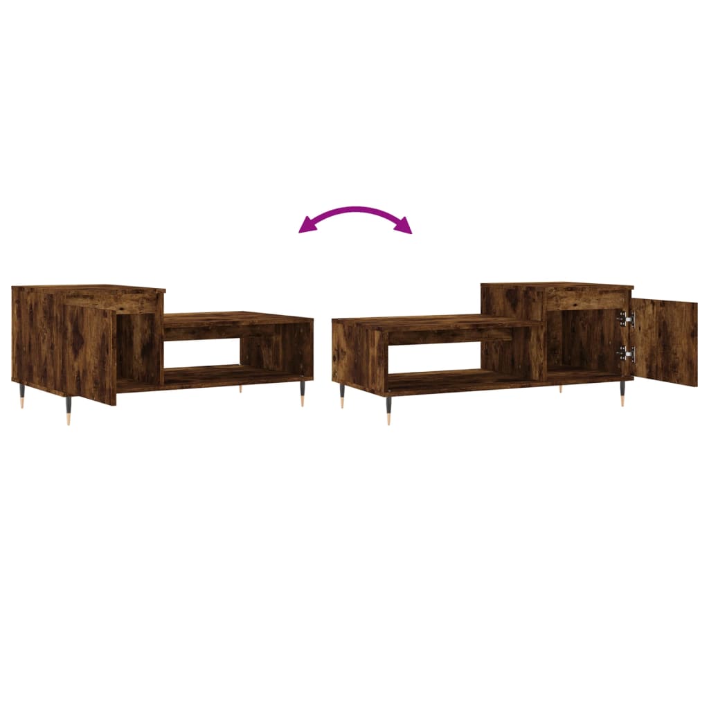 Salontafel 00X50X45 Cm Bewerkt Hout Kleurig Gerookt eiken