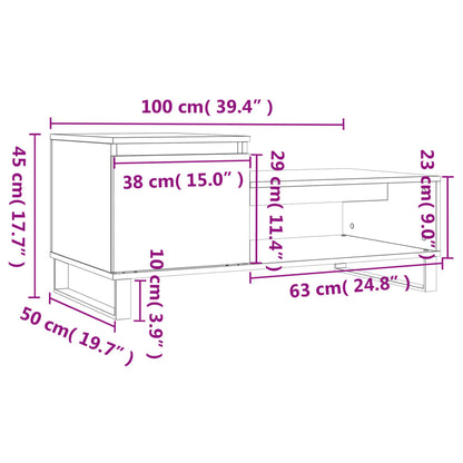 Salontafel 00X50X45 Cm Bewerkt Hout Bruineiken