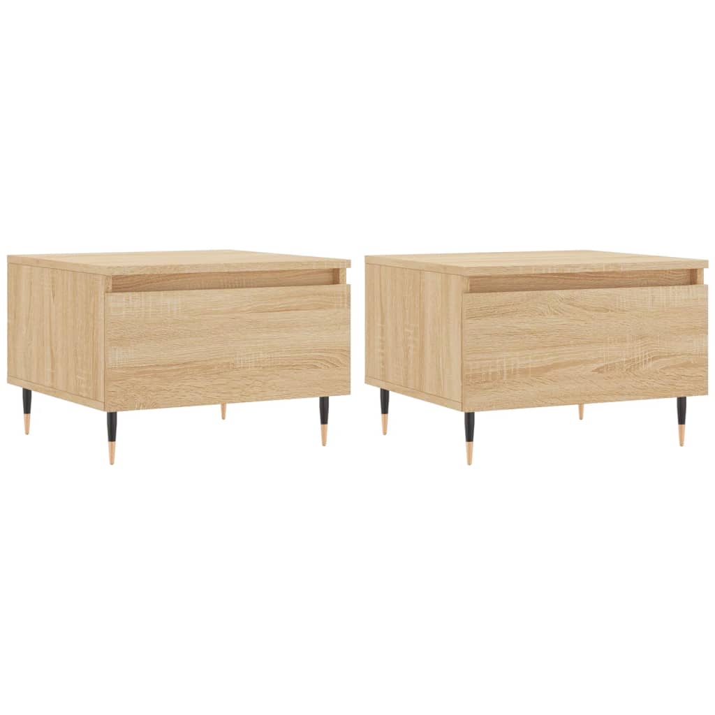 Salontafels 50X46X35 Cm Bewerkt Hout Kleurig 2 Sonoma eiken