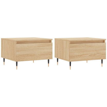 Salontafels 50X46X35 Cm Bewerkt Hout Kleurig 2 Sonoma eiken