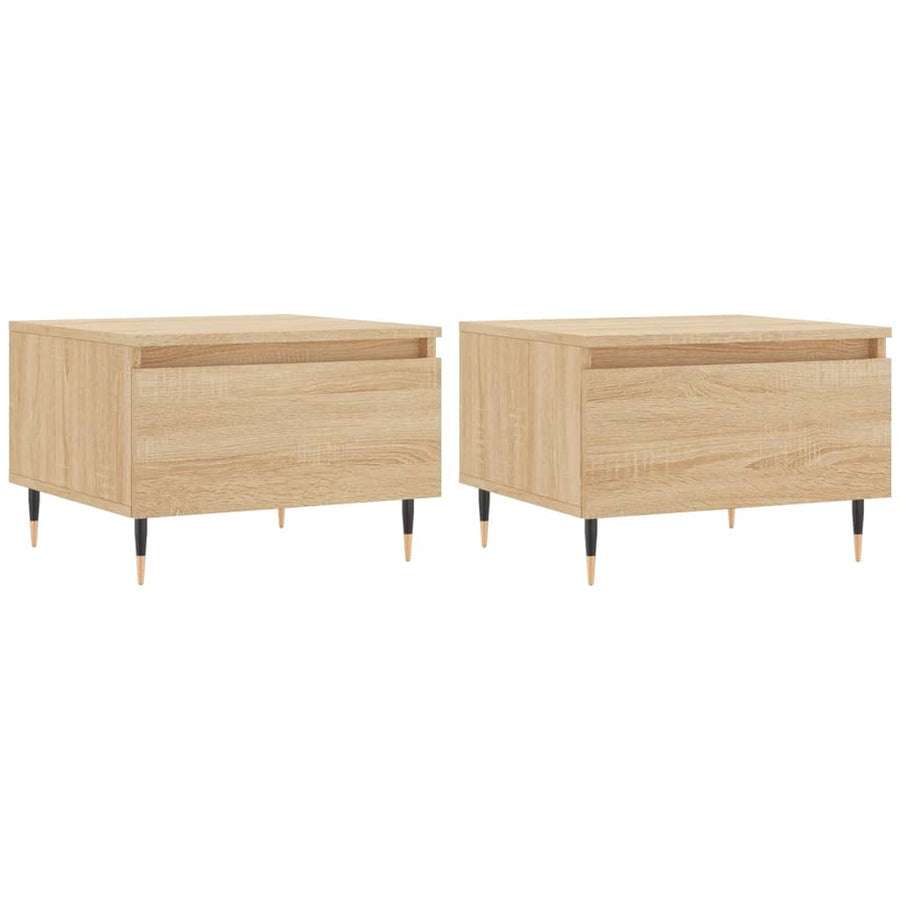 Salontafels 50X46X35 Cm Bewerkt Hout Kleurig 2 Sonoma eiken