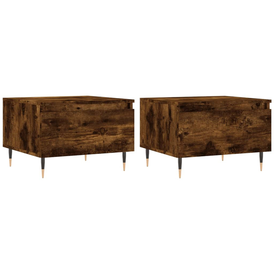 Salontafels 50X46X35 Cm Bewerkt Hout Kleurig 2 Gerookt eiken