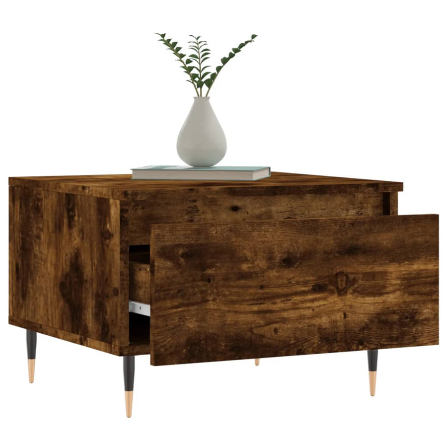 Salontafels 50X46X35 Cm Bewerkt Hout Kleurig 2 Gerookt eiken