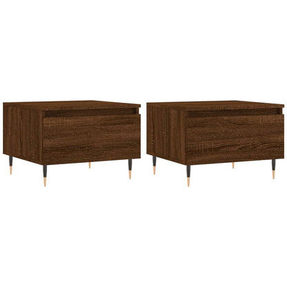 Salontafels 50X46X35 Cm Bewerkt Hout 2 bruin eikenkleur