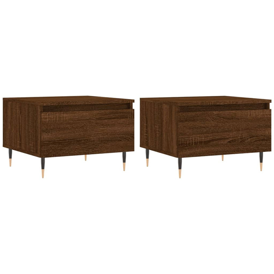 Salontafels 50X46X35 Cm Bewerkt Hout 2 bruin eikenkleur