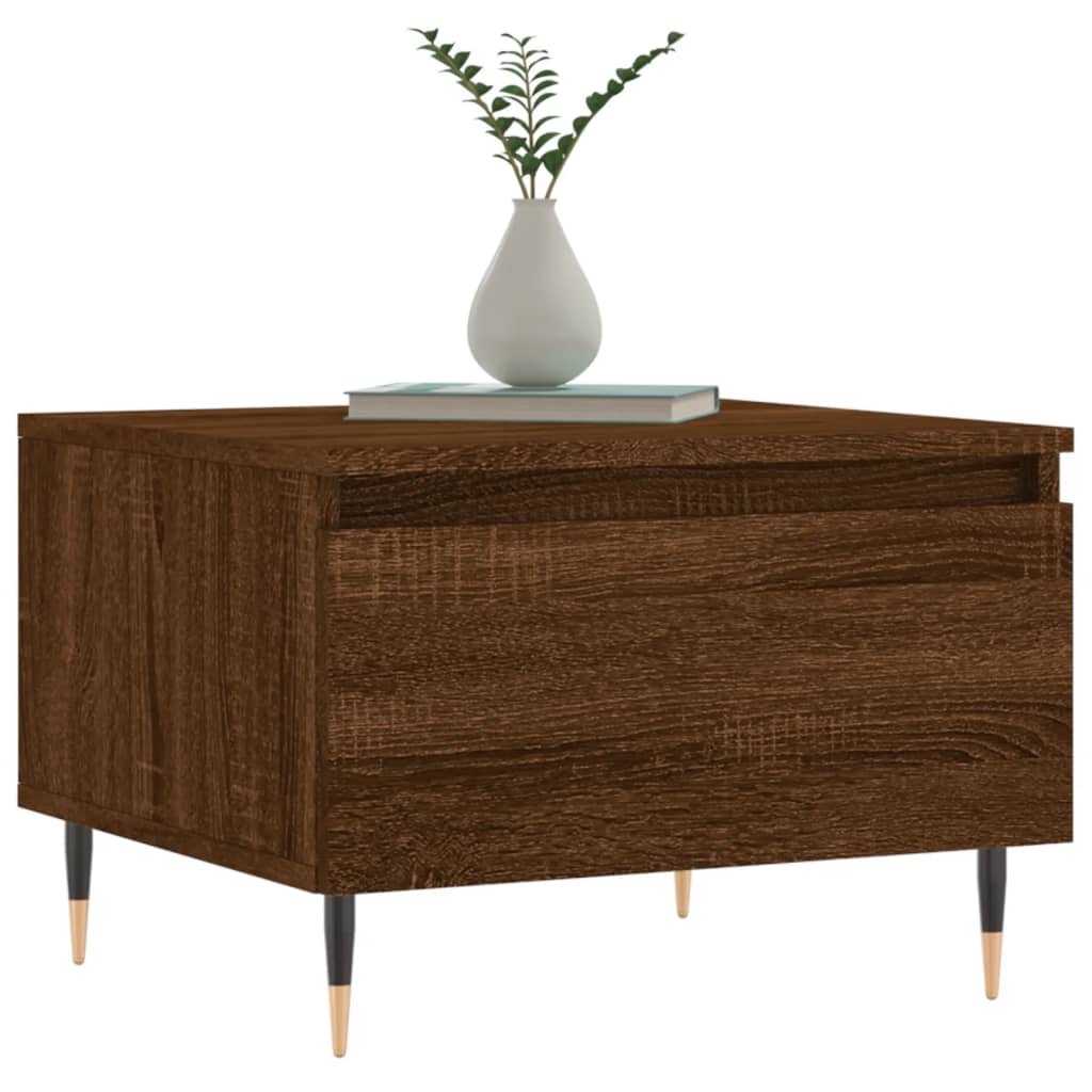 Salontafels 50X46X35 Cm Bewerkt Hout 2 bruin eikenkleur