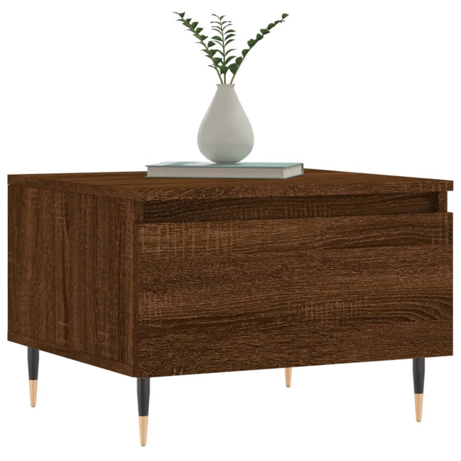 Salontafels 50X46X35 Cm Bewerkt Hout 2 bruin eikenkleur