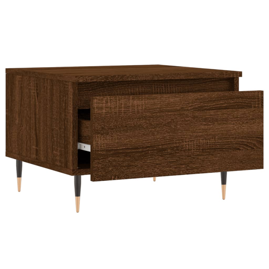 Salontafels 50X46X35 Cm Bewerkt Hout 2 bruin eikenkleur