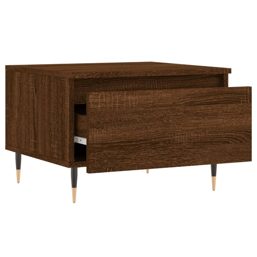 Salontafels 50X46X35 Cm Bewerkt Hout 2 bruin eikenkleur