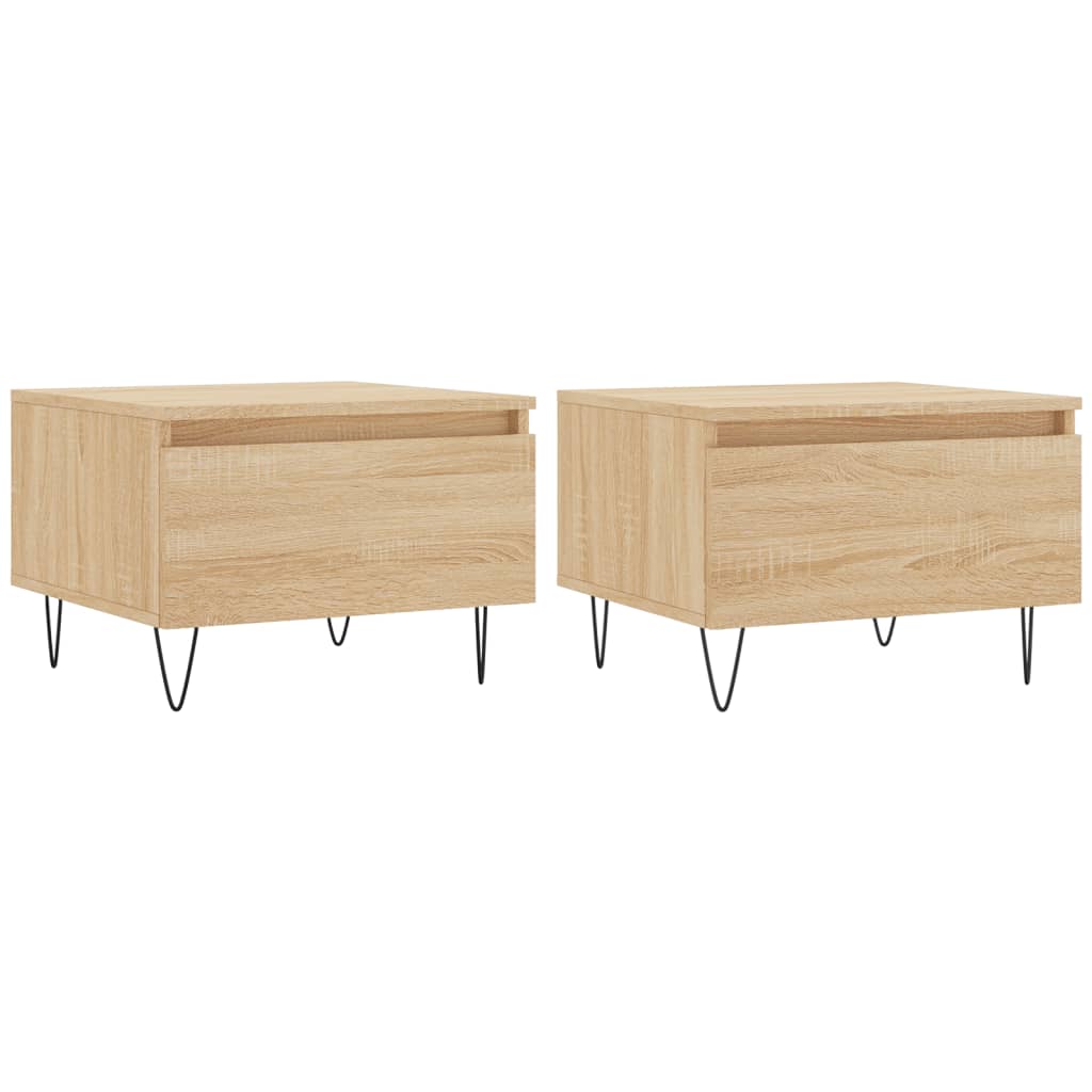 Salontafels 50X46X35 Cm Bewerkt Hout Kleurig 2 Sonoma eiken