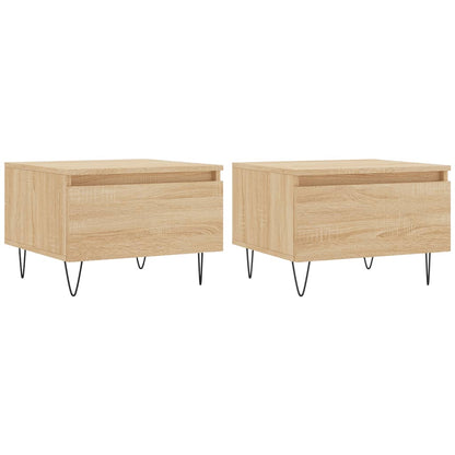 Salontafels 50X46X35 Cm Bewerkt Hout Kleurig 2 Sonoma eiken