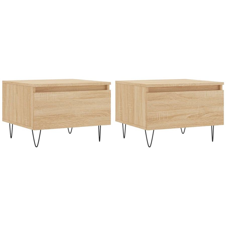 Salontafels 50X46X35 Cm Bewerkt Hout Kleurig 2 Sonoma eiken