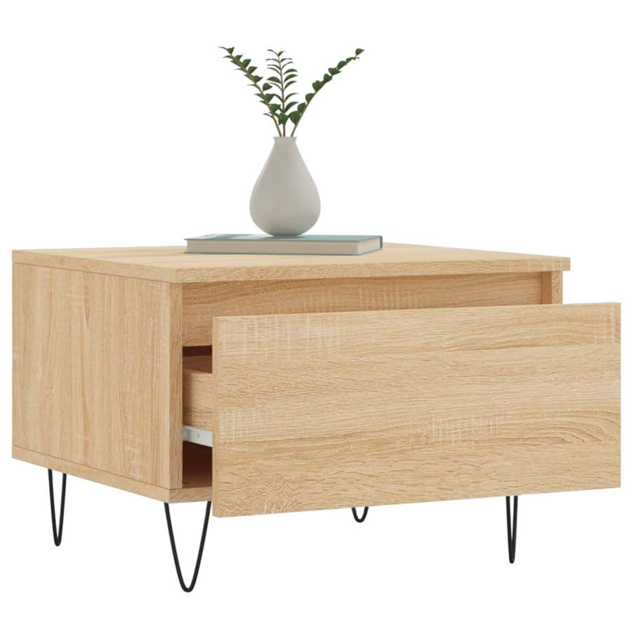 Salontafels 50X46X35 Cm Bewerkt Hout Kleurig 2 Sonoma eiken