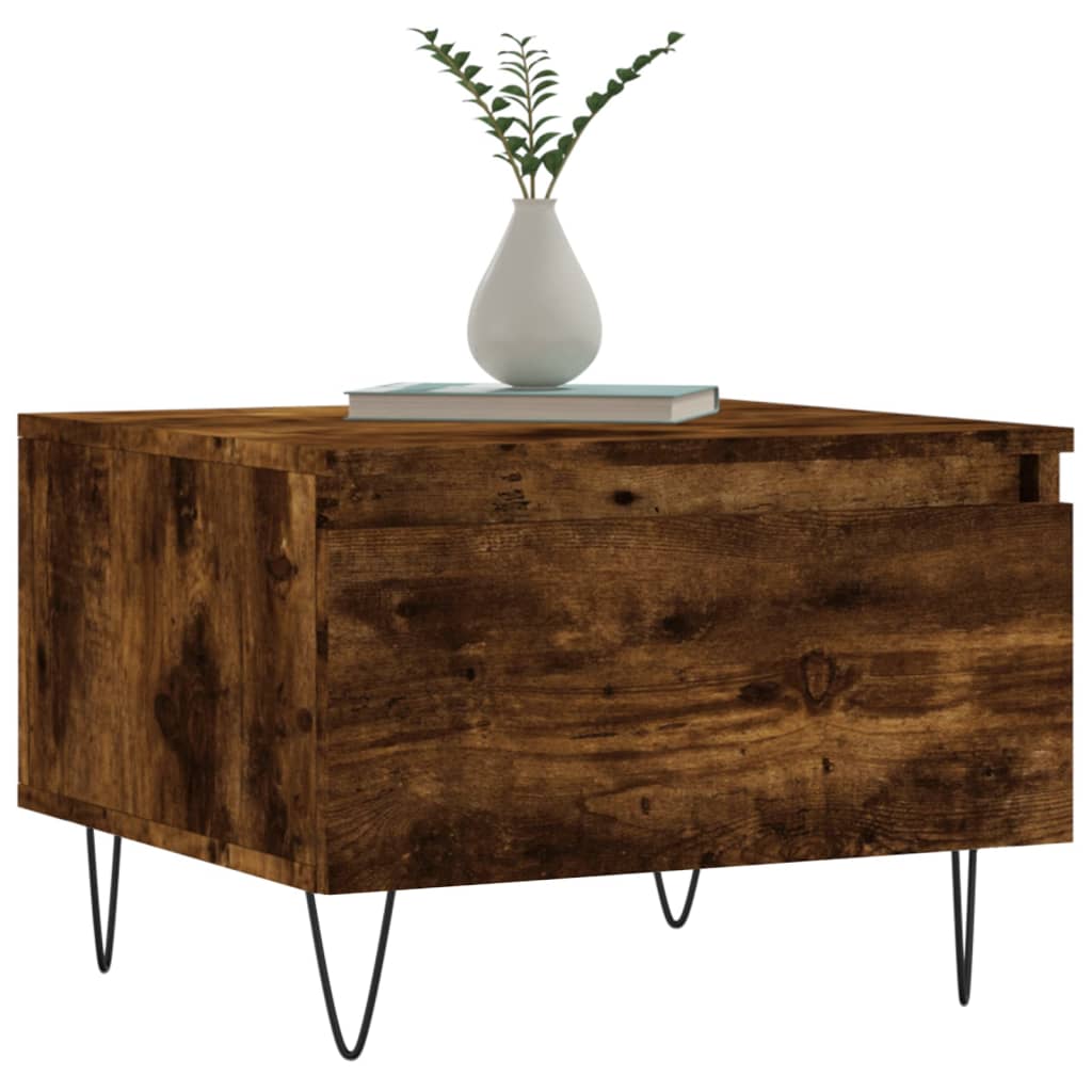 Salontafels 50X46X35 Cm Bewerkt Hout Kleurig 2 Gerookt eiken