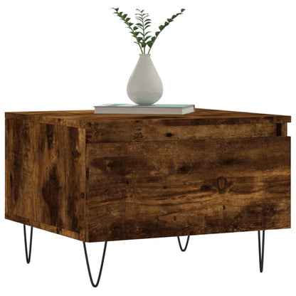 Salontafels 50X46X35 Cm Bewerkt Hout Kleurig 2 Gerookt eiken