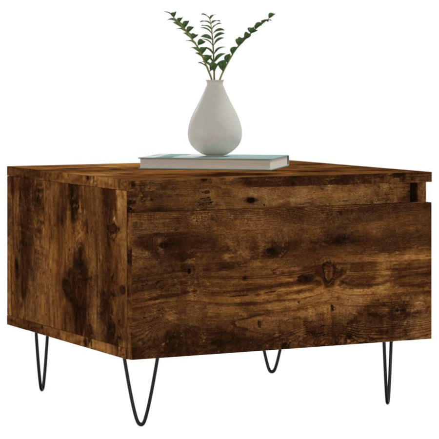 Salontafels 50X46X35 Cm Bewerkt Hout Kleurig 2 Gerookt eiken