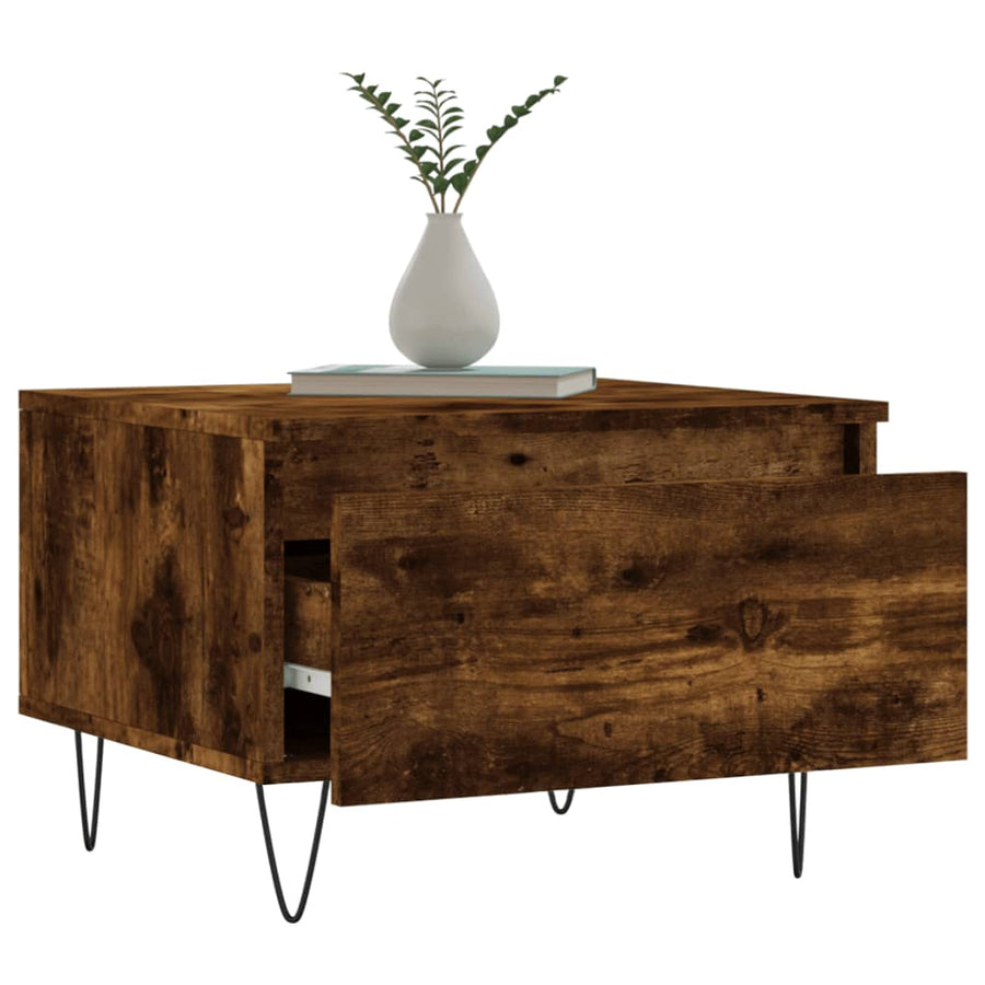 Salontafels 50X46X35 Cm Bewerkt Hout Kleurig 2 Gerookt eiken
