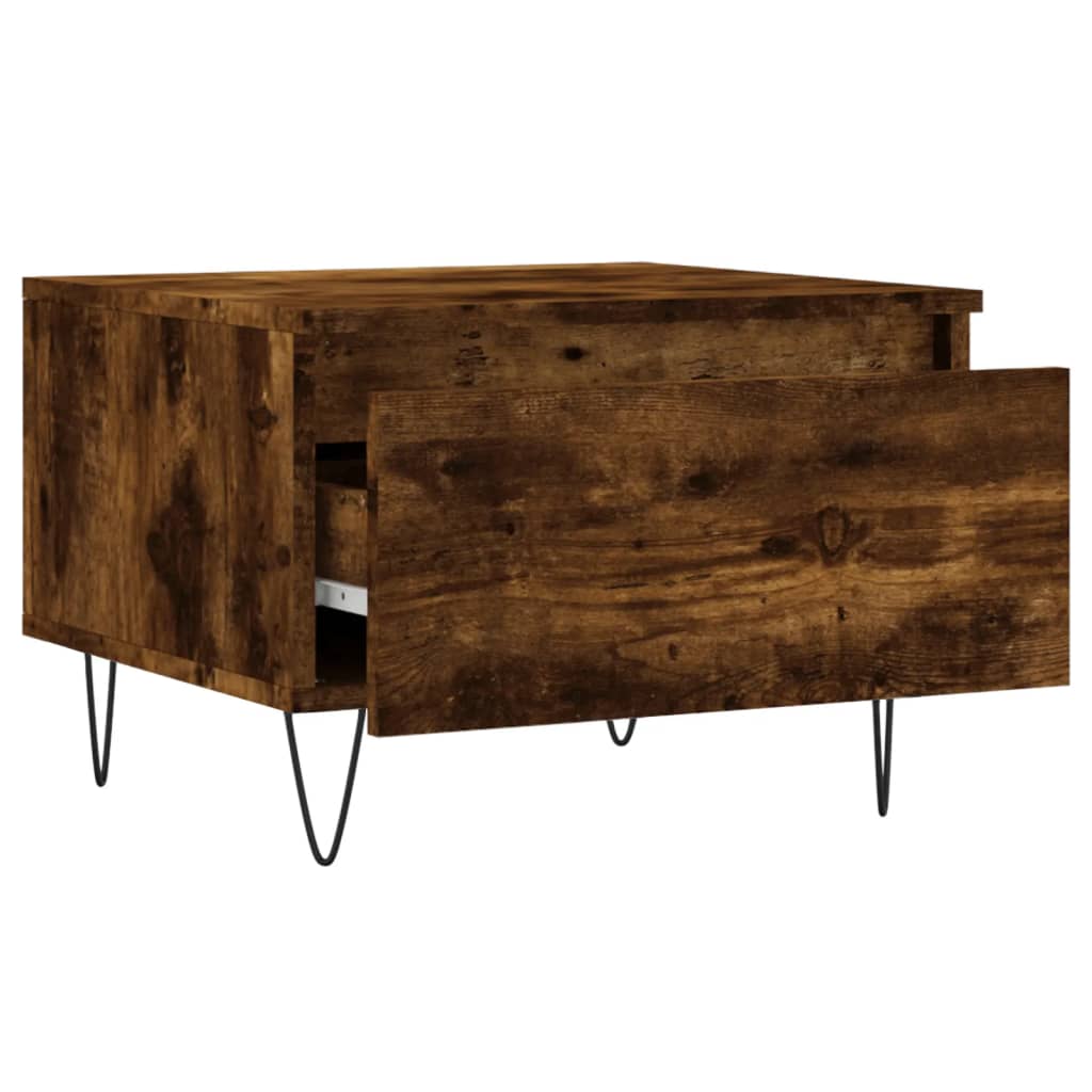 Salontafels 50X46X35 Cm Bewerkt Hout Kleurig 2 Gerookt eiken