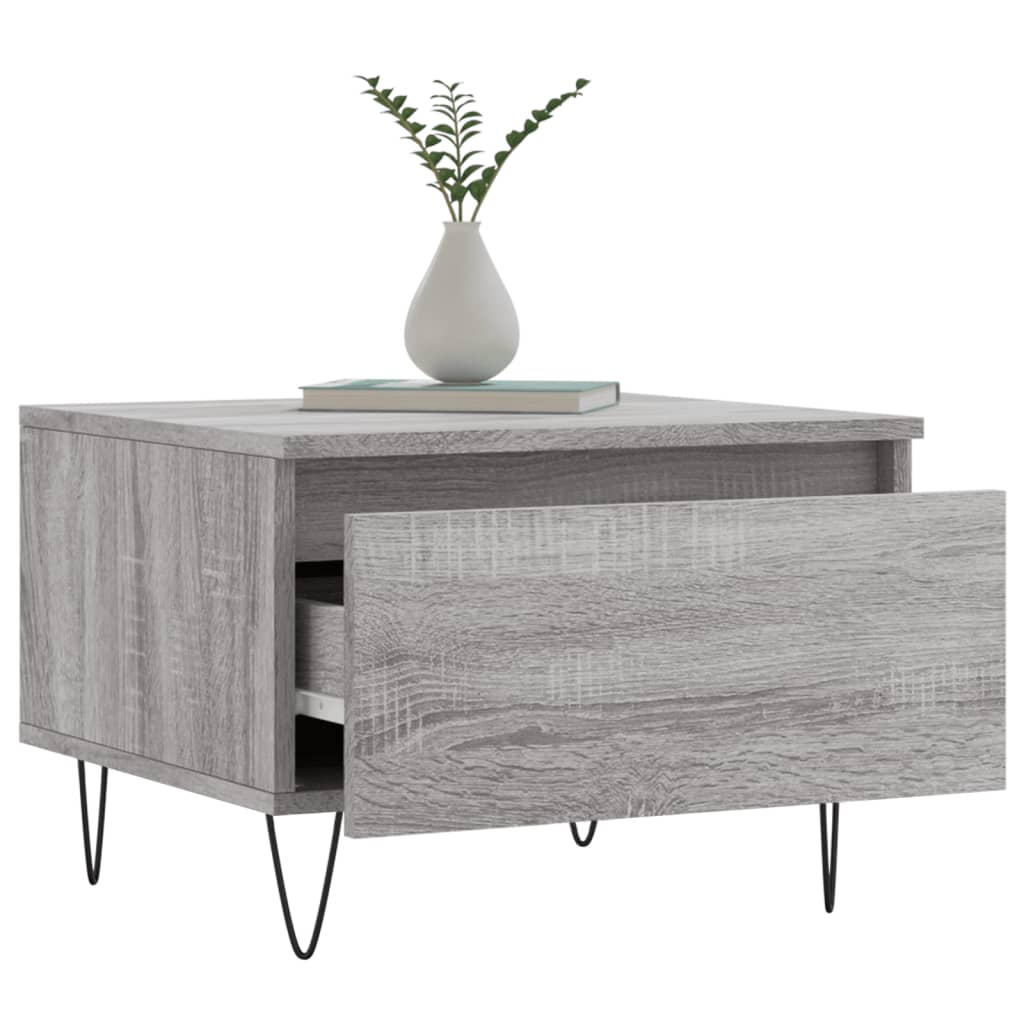 Salontafels 50X46X35 Cm Bewerkt Hout Eiken 2 Grijs sonoma