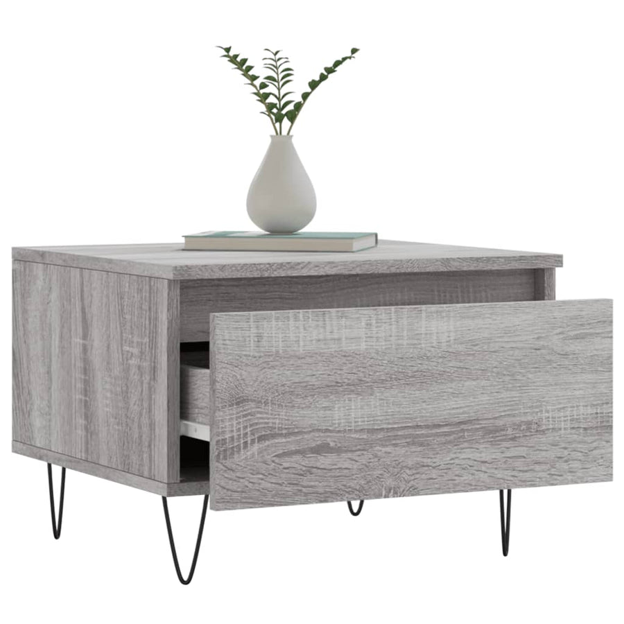 Salontafels 50X46X35 Cm Bewerkt Hout Eiken 2 Grijs sonoma