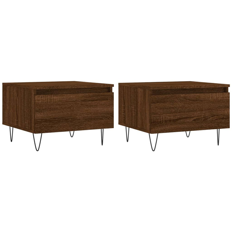 Salontafels 50X46X35 Cm Bewerkt Hout 2 bruin eikenkleur