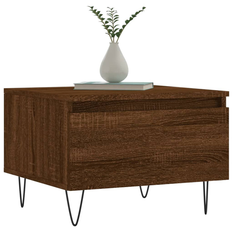 Salontafels 50X46X35 Cm Bewerkt Hout 2 bruin eikenkleur