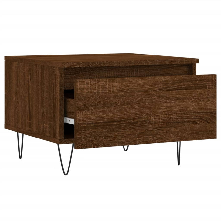 Salontafels 50X46X35 Cm Bewerkt Hout 2 bruin eikenkleur