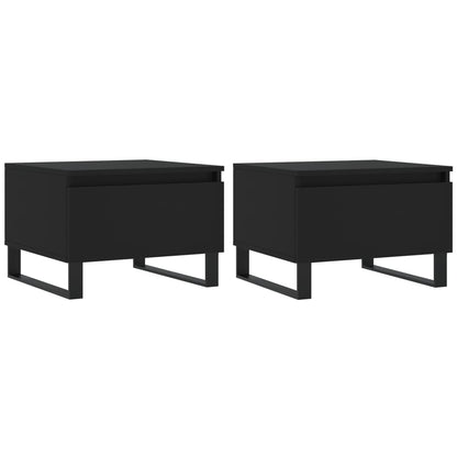 Salontafels 50X46X35 Cm Bewerkt Hout 2 Zwart