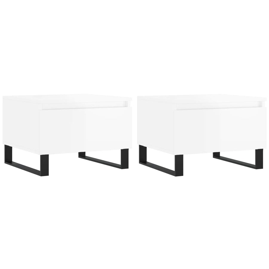 Salontafels 50X46X35 Cm Bewerkt Hout 2 Hoogglans wit