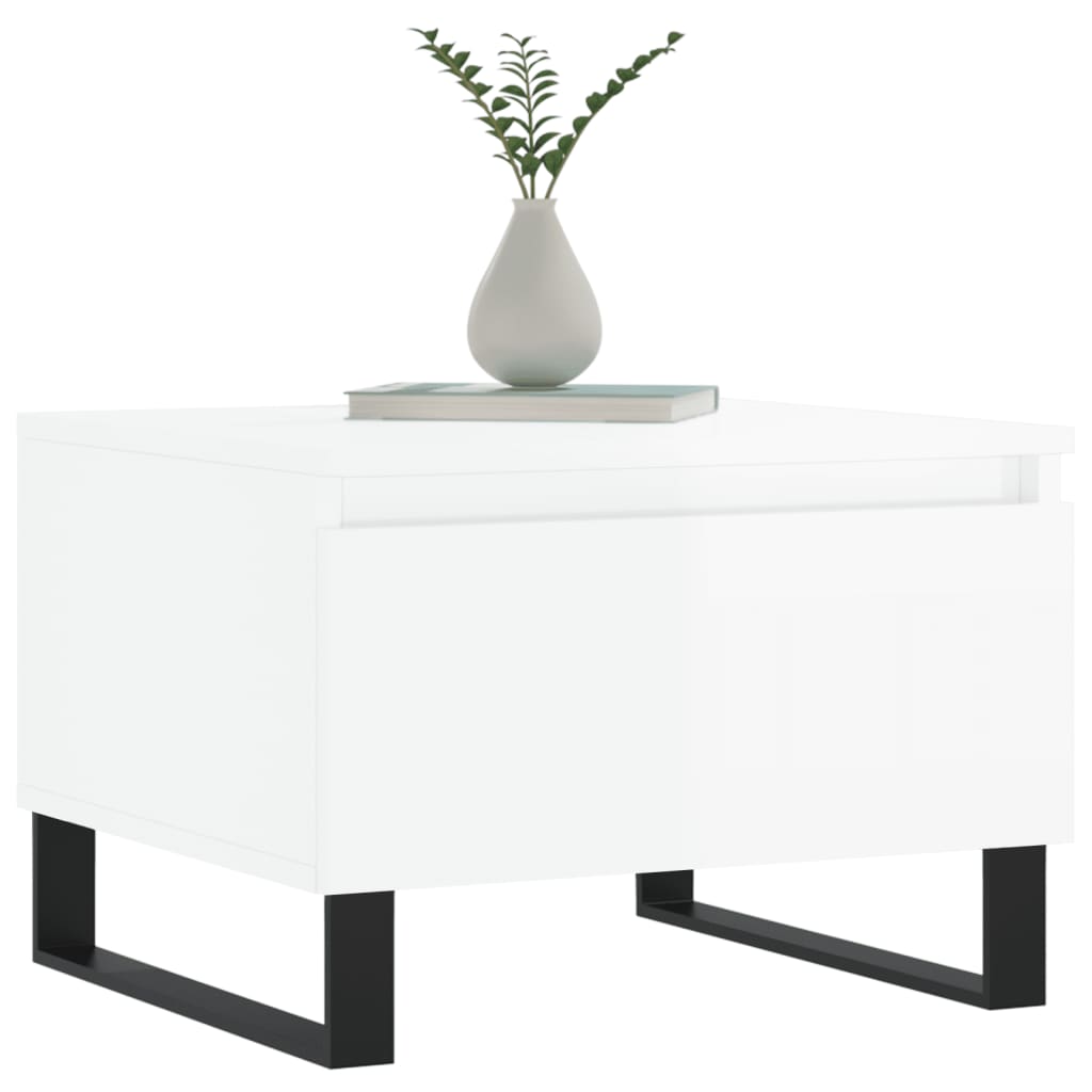 Salontafels 50X46X35 Cm Bewerkt Hout 2 Hoogglans wit