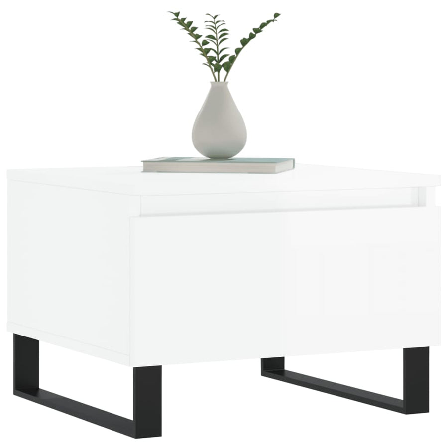 Salontafels 50X46X35 Cm Bewerkt Hout 2 Hoogglans wit