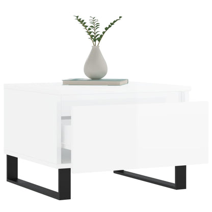 Salontafels 50X46X35 Cm Bewerkt Hout 2 Hoogglans wit
